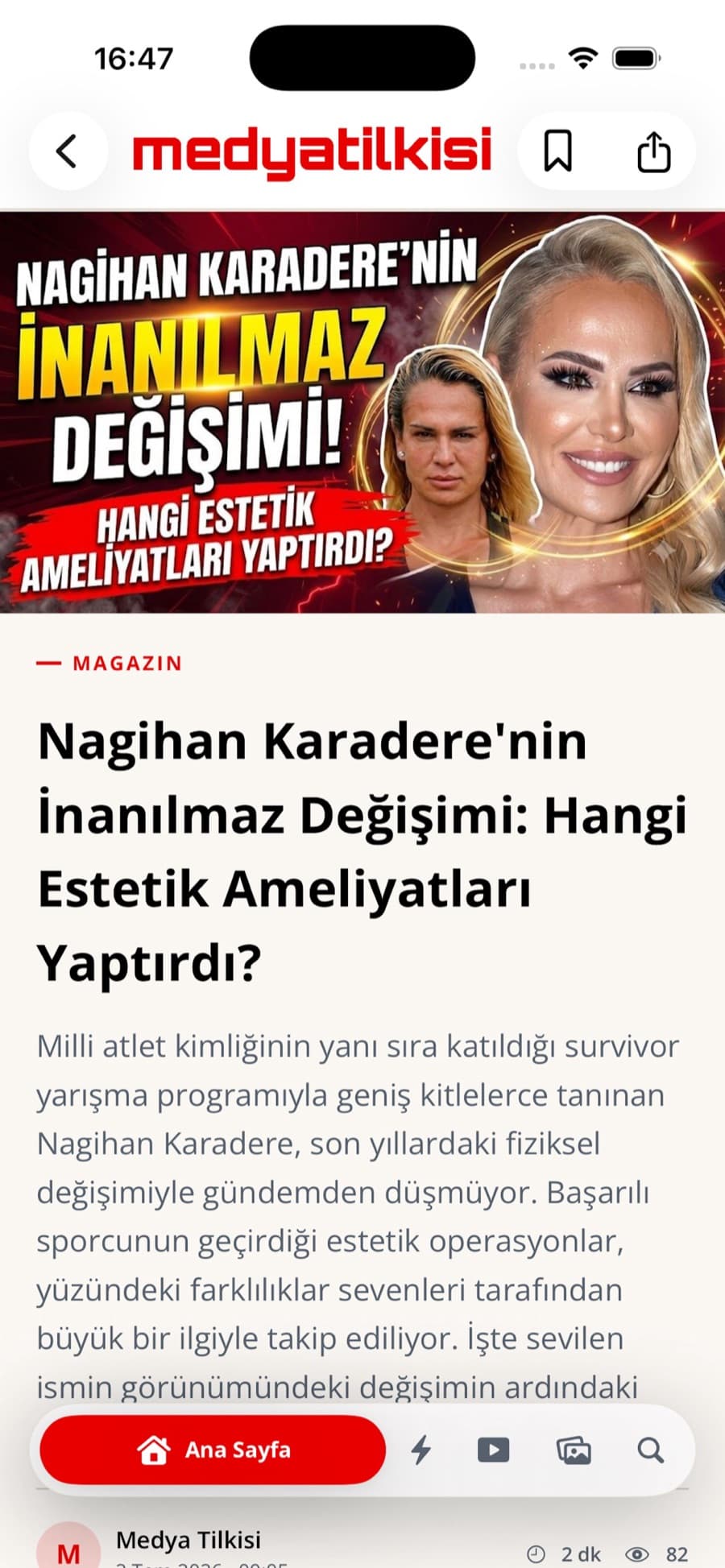 Haber detayı ekranı