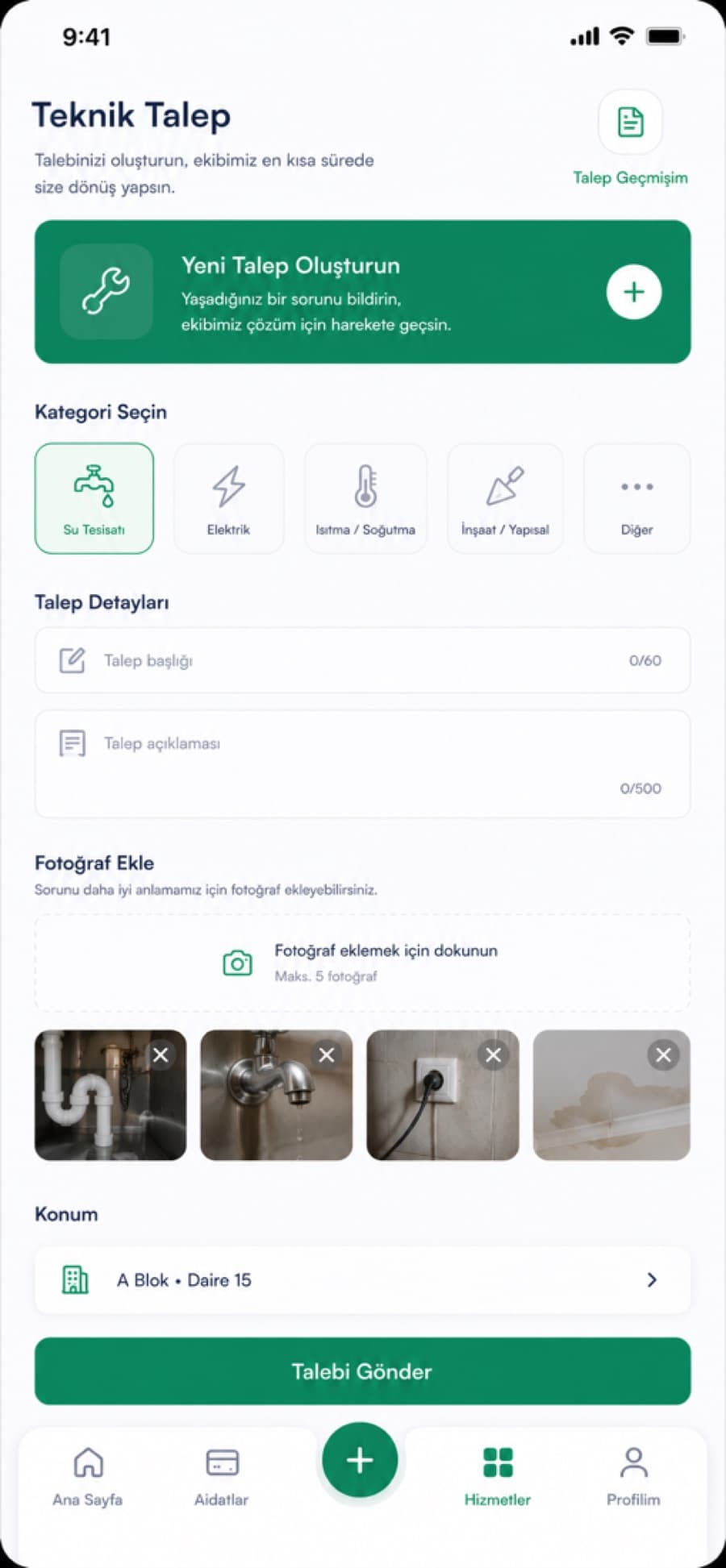 Residio — Teknik talep
